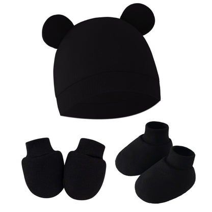 Newborn Beanie, Anti-Scratch Mitts & Foot Cover Set | 3-Piece Baby Gift