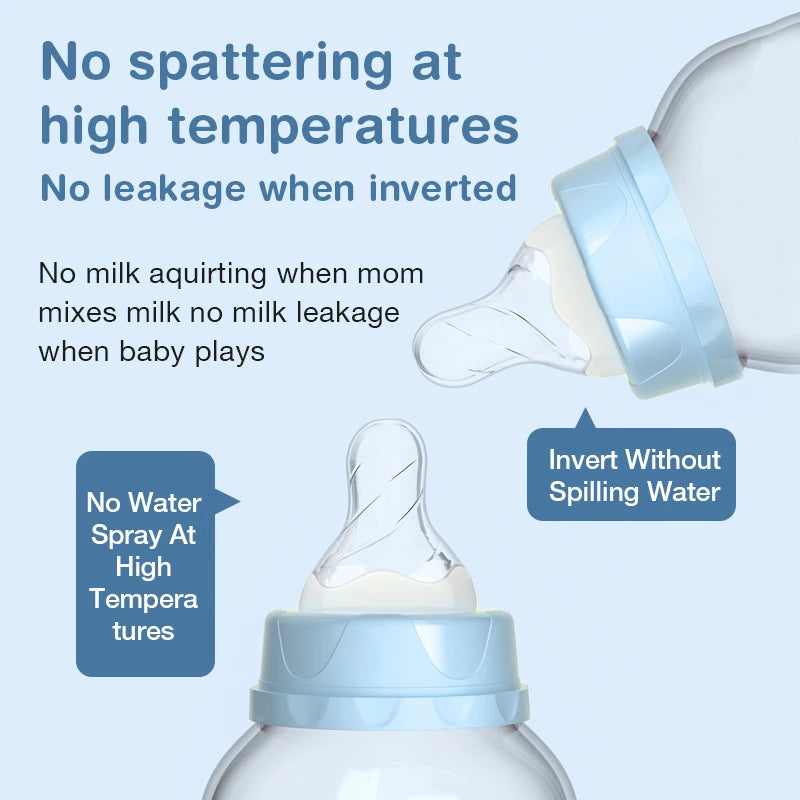 Baby Bottle with Gravity Ball & Handle | 150/240ml Anti-Spill Newborn Feeding Bottle, BPA-Free