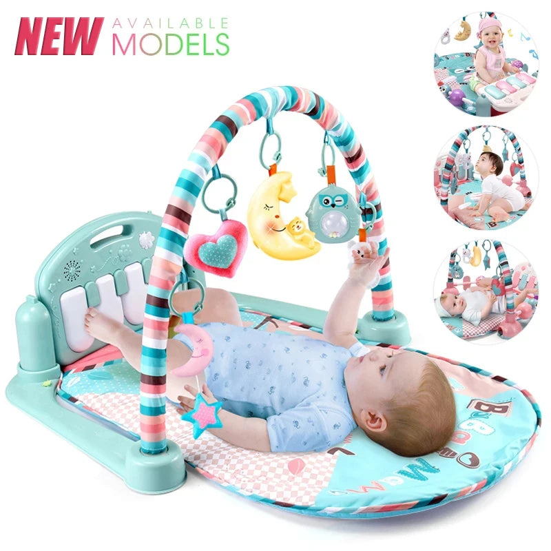 Baby Music Play Gym & Activity Mat | Piano Keyboard & Hanging Toys