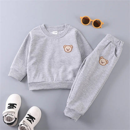 Baby Bear Embroidered Hoodie Set 2PCS | Long Sleeve 3-24 Months