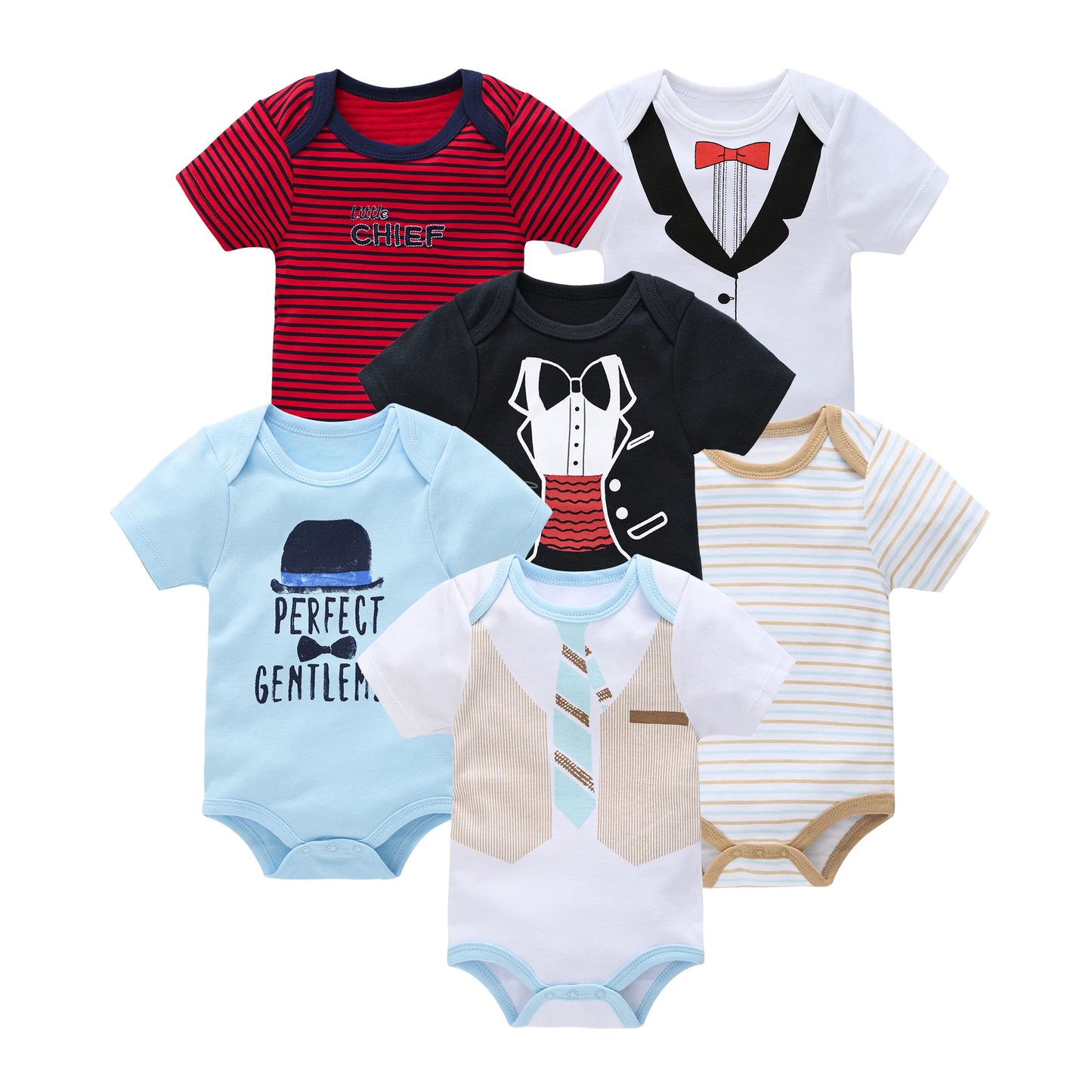 Baby Cotton Bodysuit 3-Pack | Short Sleeve Unisex Romper 0-12 Months
