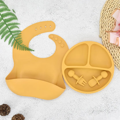 Baby Silicone Cartoon Dining Set | Plate, Cutlery & 4-Piece Options | BPA-Free