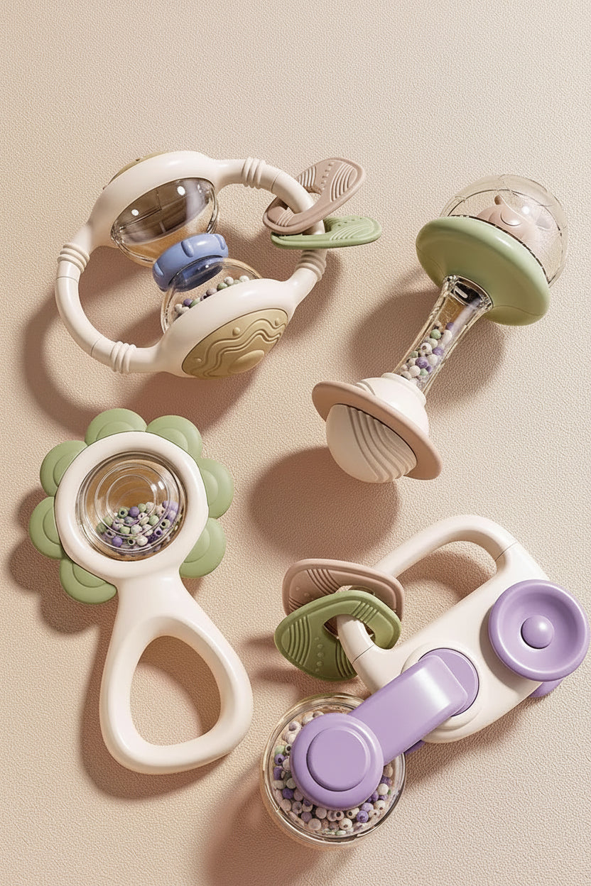 10-Piece Baby Teething & Sensory Toy Set | Food-Grade Silicone | Baby Gift