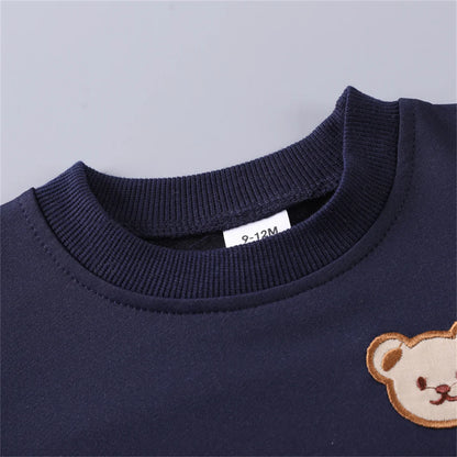 Baby Bear Embroidered Hoodie Set 2PCS | Long Sleeve 3-24 Months
