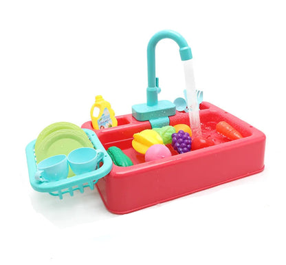 Kids Kitchen Sink Toy | Pretend Play Dish Wash Set for Children