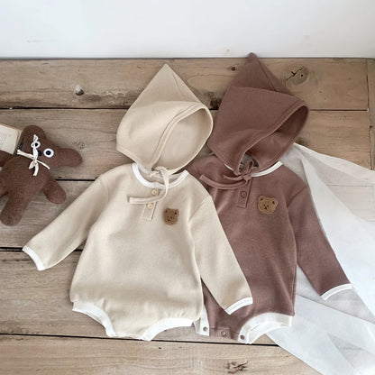 Baby Romper with Matching Hat — Cotton Unisex 0-12 Months