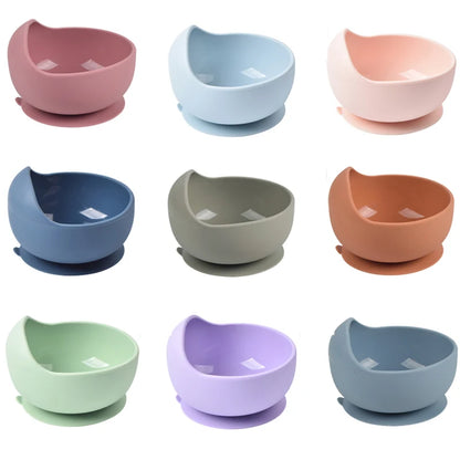 Baby Silicone Suction Bowl with Spoon | Waterproof Kids Feeding Tableware