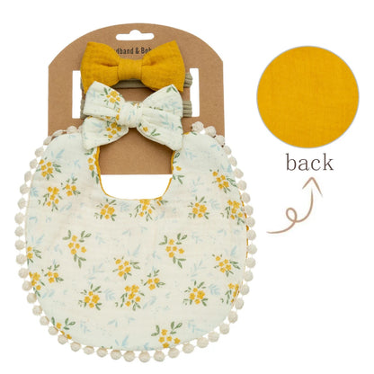 Baby Bib & Headband Gift Set