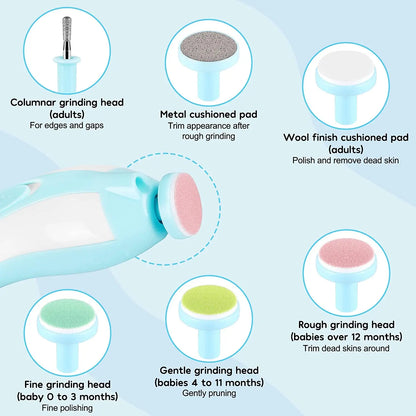 Electric Baby Nail Clipper with LED Light | 4-Speed Quiet Trimmer for Newborns