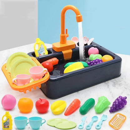 Kids Kitchen Sink Toy | Pretend Play Dish Wash Set for Children