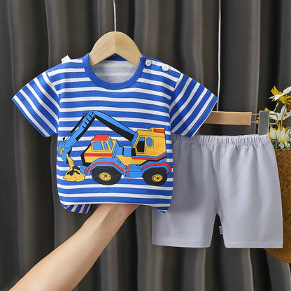 Kids Cotton T-Shirt & Shorts Set | Boys & Girls Summer Outfit 2PCS