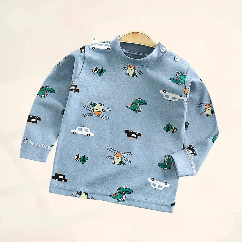 Kids Cotton Pyjama Long Johns Set | High Waist Underwear 9M-6 Years