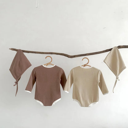 Baby Romper with Matching Hat — Cotton Unisex 0-12 Months