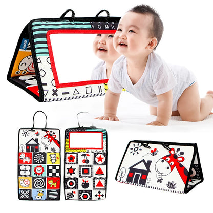Baby Black & White Tummy Time Mirror Toy | Montessori Sensory Development Toy 0–12 Months