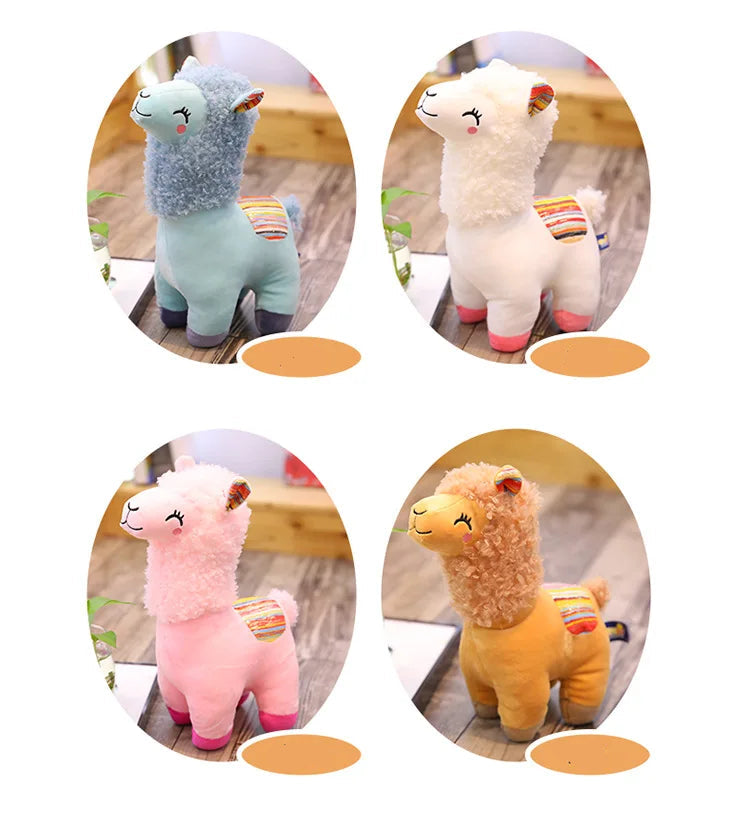 Kawaii Alpaca Llama Plush Toy | Soft Stuffed Smiling Animal Doll | 4 Colours | 25cm