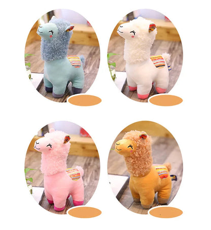 Kawaii Alpaca Llama Plush Toy | Soft Stuffed Smiling Animal Doll | 4 Colours | 25cm