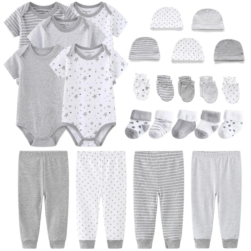 Newborn Baby 5-Piece Gift Set | Bodysuit, Pants, Gloves, Hat & Socks 0-12M