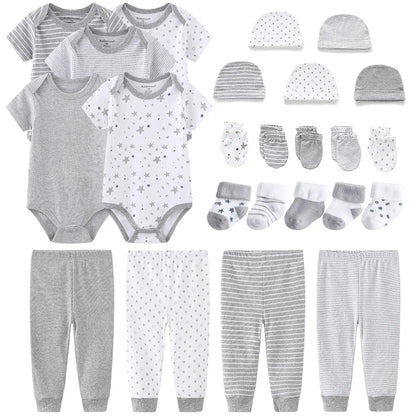 Newborn Baby 5-Piece Gift Set | Bodysuit, Pants, Gloves, Hat & Socks 0-12M