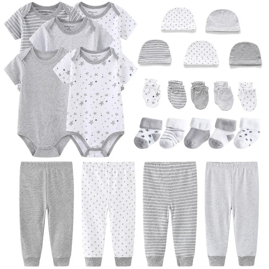 Newborn Baby 5-Piece Gift Set | Bodysuit, Pants, Gloves, Hat & Socks 0-12M