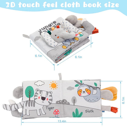 Soft 3D Sensory Cloth Book for Babies & Toddlers