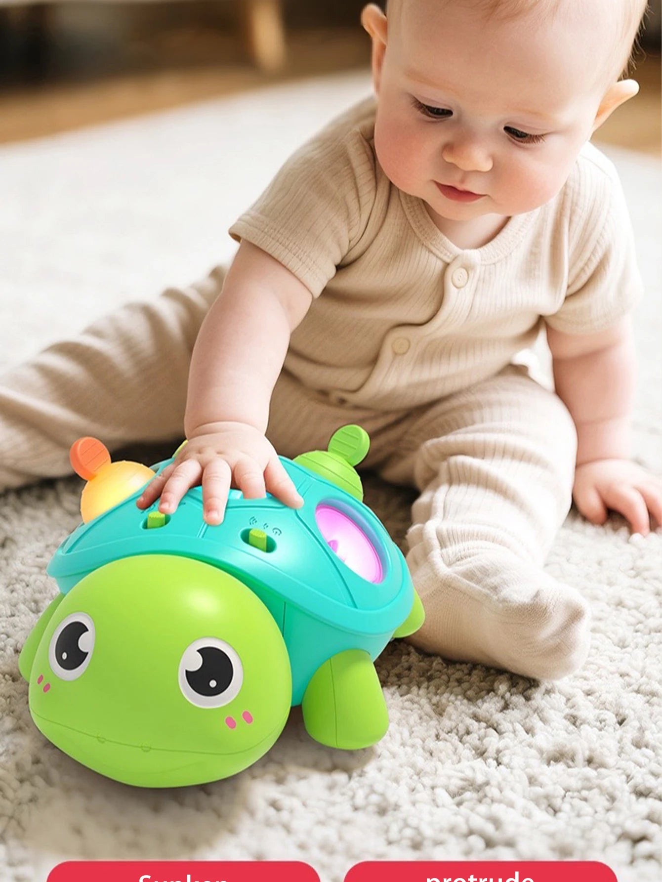Baby Turtle Crawling Toy | Light & Sound Sensory Toy for Infants 0–12 Months