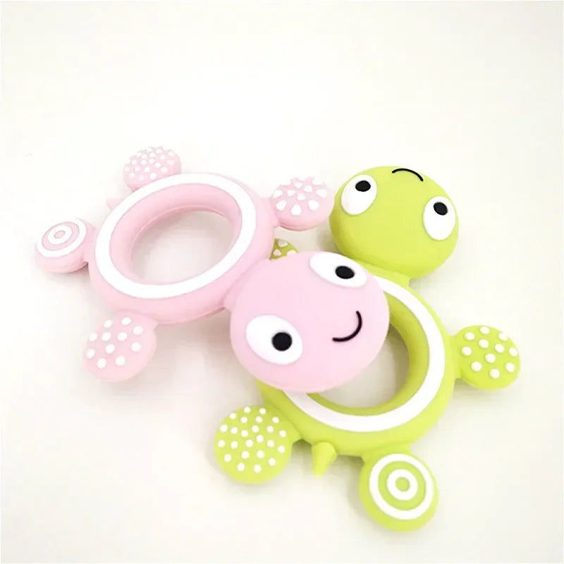 Silicone Turtle Baby Teether | Food-Grade Soft Tortoise Teething Toy | 8 Colours