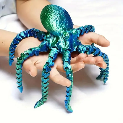 3D Printed Octopus Fidget Toy | Flexible Joints Desktop Ornament & Kids Gift
