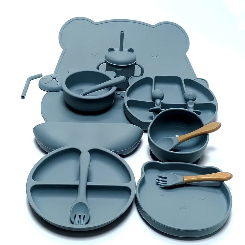 16-Piece Silicone Baby Tableware Set