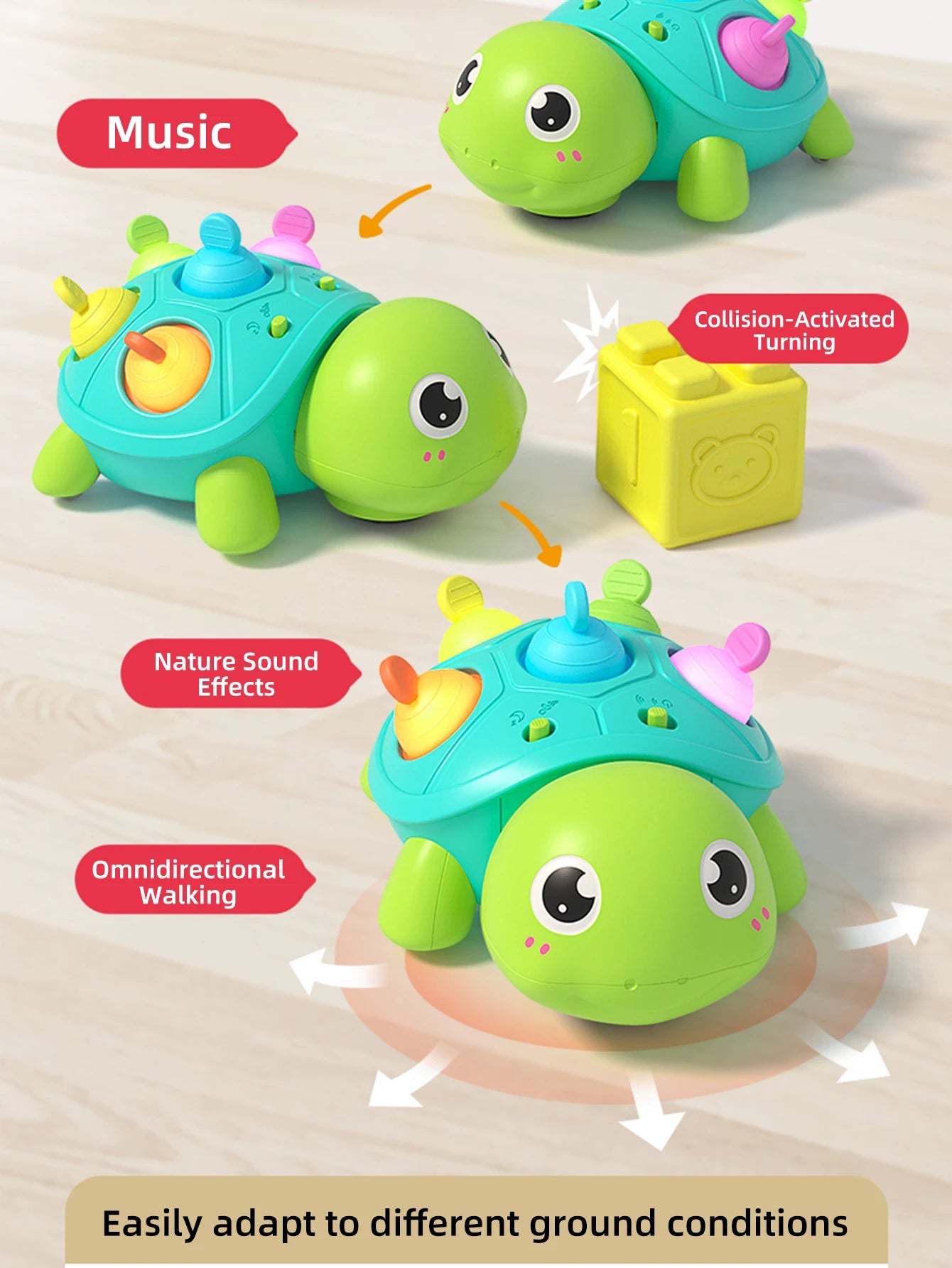 Baby Turtle Crawling Toy | Light & Sound Sensory Toy for Infants 0–12 Months