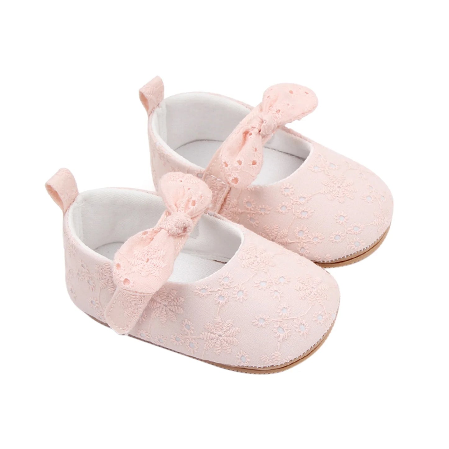 Baby Girls Bow Flower Soft Sole Princess Shoes | Non-Slip First Walker 0-18 Months