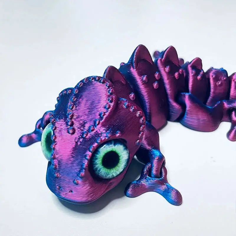 3D Printed Chameleon Figure | Multi-Joint Movable Kids Gift & Room Decoration
