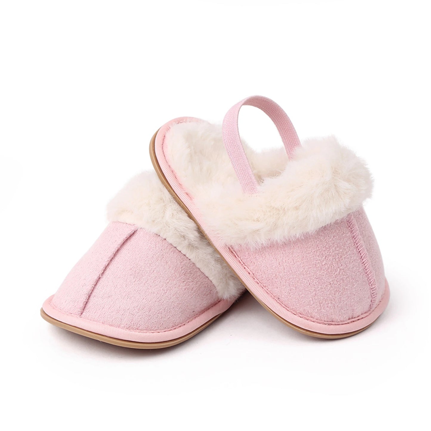 Baby & Toddler Fluffy Plush Slides | Soft Non-Slip House Slippers 0-18 Months