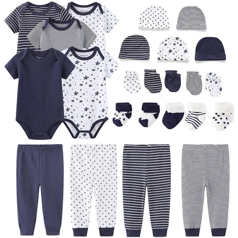 Newborn Baby 5-Piece Gift Set | Bodysuit, Pants, Gloves, Hat & Socks 0-12M