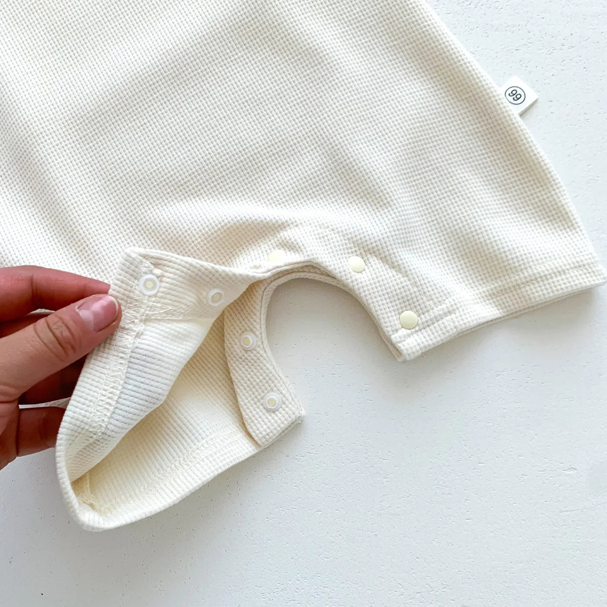 Baby Waffle Bear Romper & Hat Set | Short Sleeve Newborn Jumpsuit 0-24 Months