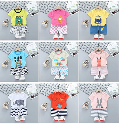 Kids Cotton T-Shirt & Shorts Set | Boys & Girls Summer Outfit 2PCS