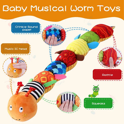 Baby Musical Caterpillar Rattle Plush Toy