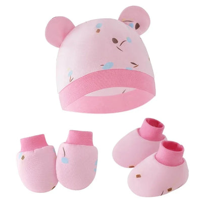 Baby Hat, Anti-Scratch Gloves & Socks Set | Newborn Essentials 0-6 Months