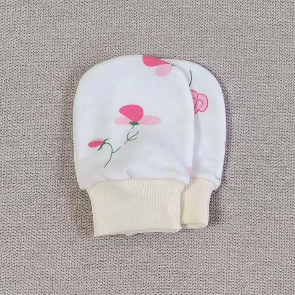 5 Pairs Baby No-Scratch Mittens | Soft Cotton Newborn Hand Mittens 0-3 Months