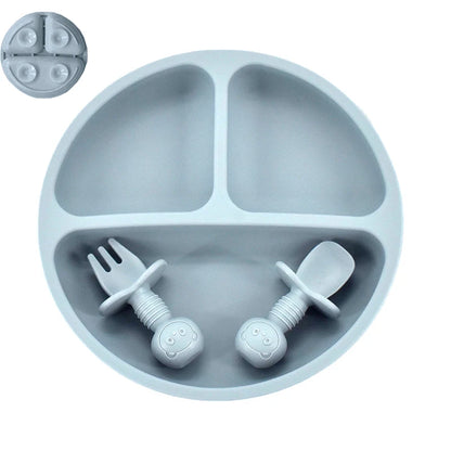 Baby Silicone Cartoon Dining Set | Plate, Cutlery & 4-Piece Options | BPA-Free