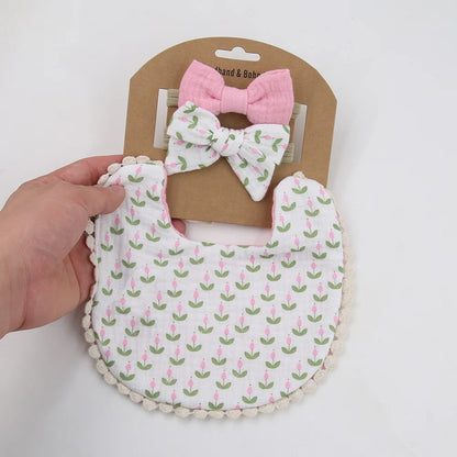 Baby Bib & Headband Gift Set