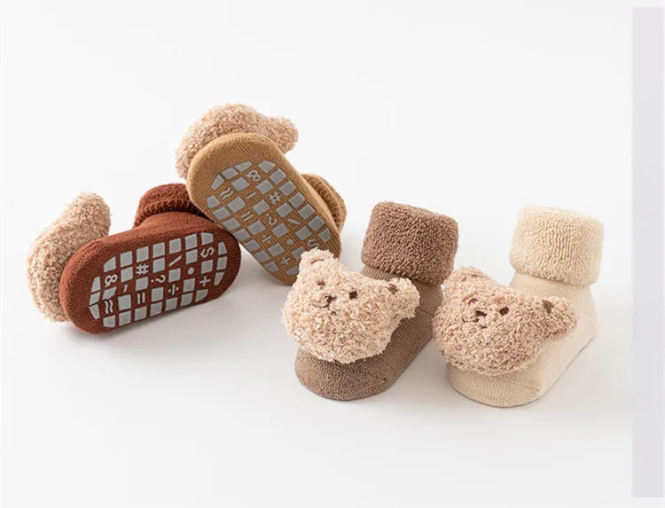 Baby Bear Socks | Soft Cotton Anti-Slip Newborn & Toddler Socks 0-3 Years