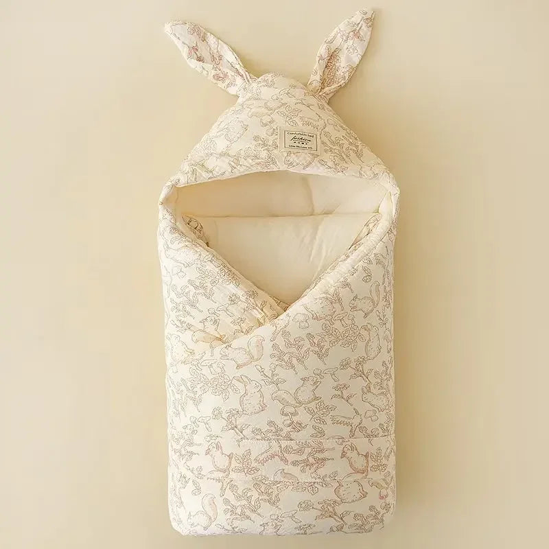Newborn Bunny Ears Swaddle Blanket | Extra Soft Cotton Wrap