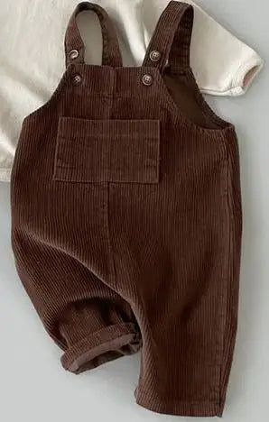 Baby Corduroy Overalls — Sleeveless Strap Jumpsuit, Unisex