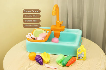 Kids Kitchen Sink Toy | Pretend Play Dish Wash Set for Children