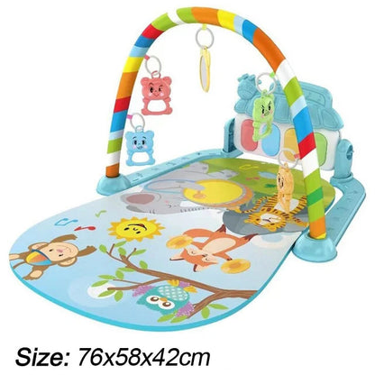 Baby Music Play Gym & Activity Mat | Piano Keyboard & Hanging Toys