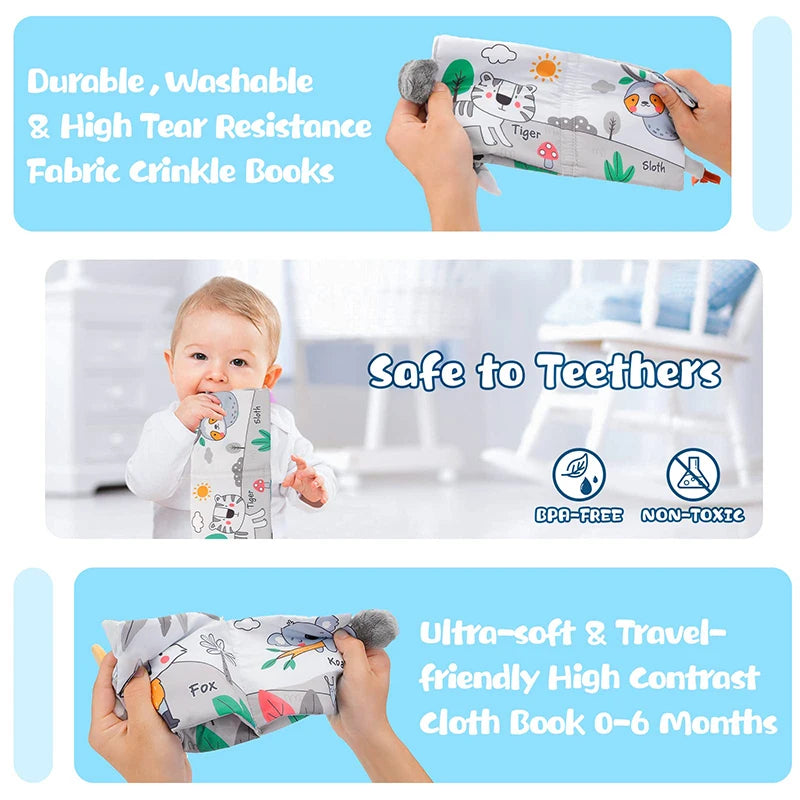 Soft 3D Sensory Cloth Book for Babies & Toddlers