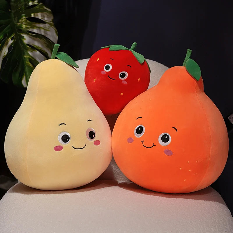 Kawaii Fruit Plush Toy | Soft Stuffed Fruit Pillow Doll | 6 Designs | 10cm, 20cm & 30cm