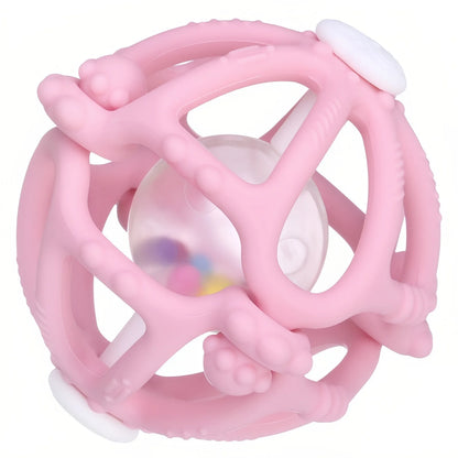 Sensory Montessori Rattle Ball — Silicone Baby Teether Toy