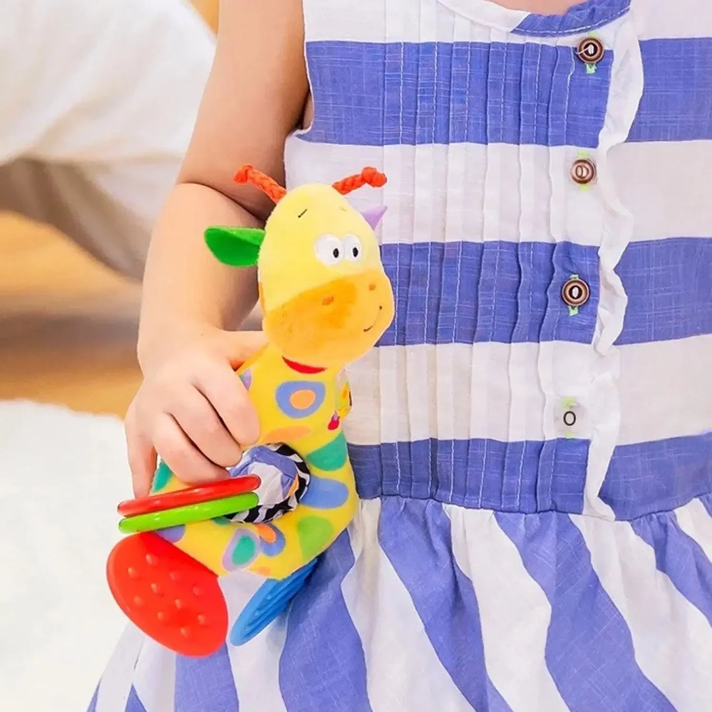 Baby Handheld Rattle & Teether Toy | Animal Character Stroller Toy for Newborns