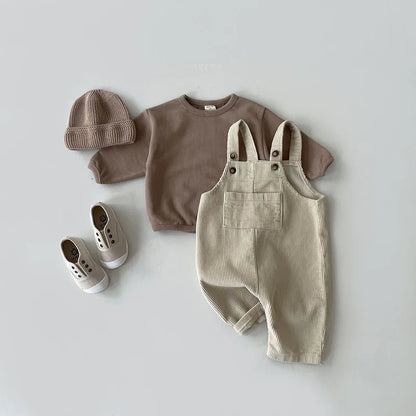 Baby Corduroy Overalls — Sleeveless Strap Jumpsuit, Unisex